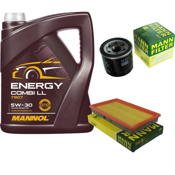 Mann Inspektionspaket 5L Mannol Energy 5W-30 FüR Nissan Almera Tino 1.8 2.0 1.5-image