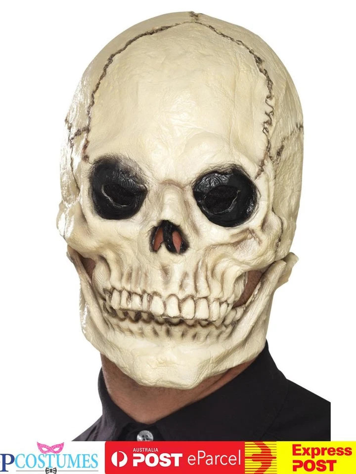 White Foam Skull Costume Halloween Reaper Skeleton Face Mask Accessory - image 2 of 2