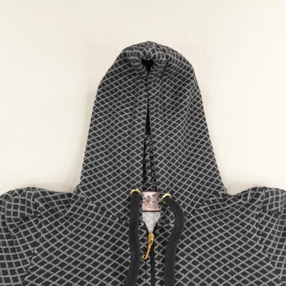 Sudadera con Capucha Juicy Couture De Colección Para Mujer Mediana Negra Gris Cremallera Completa EE. UU. ^ Foto 2 de 4