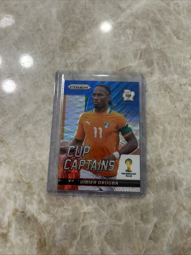 2014 Panini Prizm World Cup Cup Captains Blue & Red Wave Prizm Didier Drogba #7
