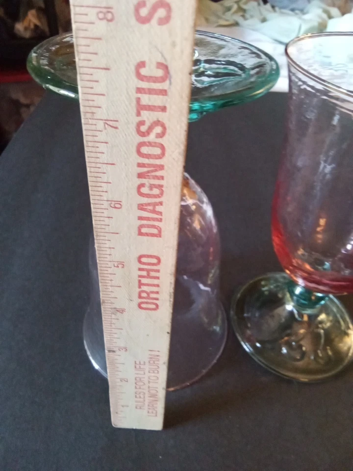 Juego de 2 copas de vidrio de sandía vintage Pfaltzgraff para fiesta de jardín sin astillas Foto 4 de 4