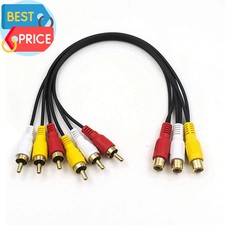 RCA Splitter Cable, AV Cable Splitter 3 RCA Female Jack to 6 RCA Male Plug RCA Y