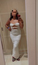 Pretty Little Thing Cream Band Cream Dress Size 12 Brand New