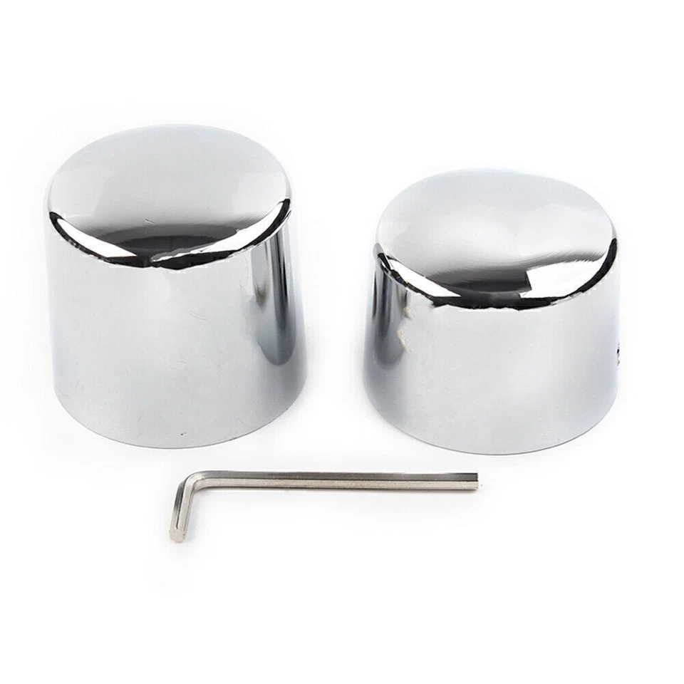 Cubierta de tuerca de tapa de eje de aluminio para Harley Softail Deuce FXSTD Springer Foto 2 de 4