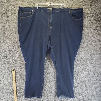 Woman Within Jeans Womens 36W Blue Stretch Denim Classic Fit Straight