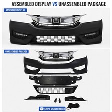 Front Bumper Cover Upper Lower Grill Fog Lights For 2016-2017 Honda Accord Front Bumper Cover Upper Lower Grill Fog Lights For 2016-2017 Honda Accord