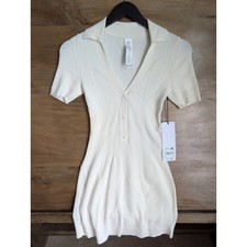 NWT Alo Yoga Supernatural Sweater Dress Womens 2XS Ivory Soft Knit Lightweight