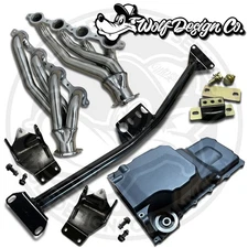 1967-1972 C10 Blazer LS Swap Motor Engine Trans Mount Kit With Short Headers