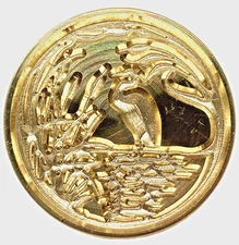 Crane in the Reeds on the Water, pretty 1" diameter  Wax Seal Stamp head