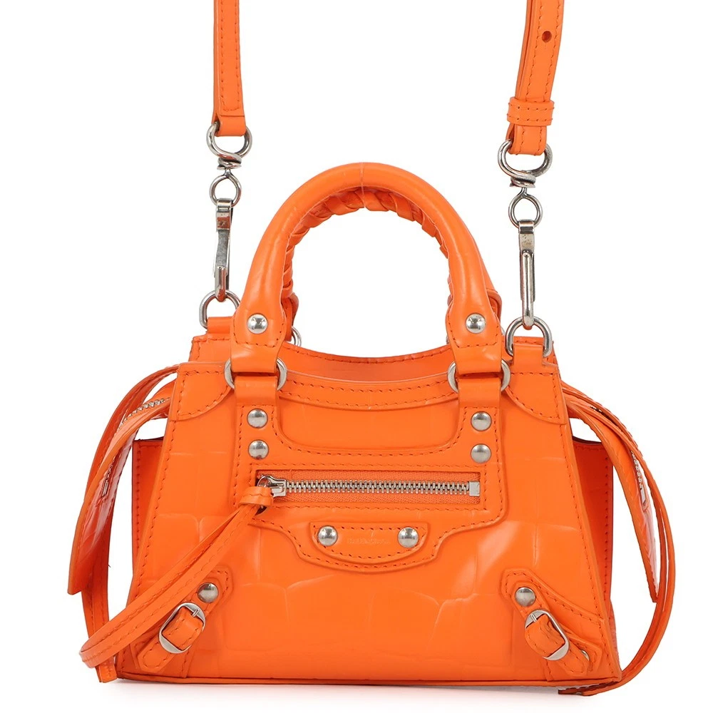 Balenciaga — BALENCIAGA neoclassic city Size Nano Croco embossed leather Orange 638527