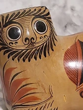 Vintage Tonala Pottery Lion Ca Figurine Folk Art Handcrated Painted Mexico 9x4x4