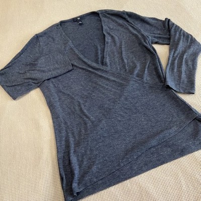 Gap Blue Pullover, Long Sleeve Top Crisscross In The Front Size Medium ￼￼