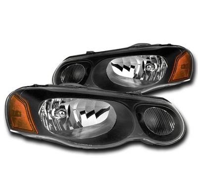 FOR 04 05 06 CHRYSLER SEBRING CONVERTIBLE/SEDAN HEADLIGHT LAMP BLACK LEFT+RIGHT