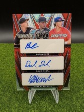 2024 Leaf Metal - Triple Autographs Brooks Lee, Luke Keaschall, David Festa...