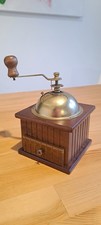 French Brass And Wood Coffee Grinder Hand Crank Vintage. Lovely Refurb Drawer.