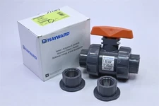Hayward TB1100ST 1" PVC True Union Ball Valve SKT/THD Viton Seals PTFE Seats