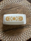 Vintage PYREX Butterfly Gold Covered Butter Dish (72-B White Milk Glass)
