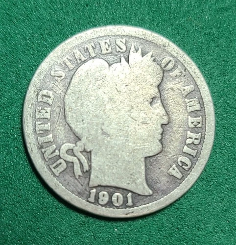 1901-O Barber Liberty Dime 10c - 90% Silver #14