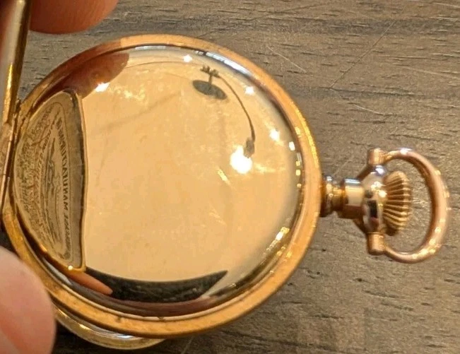 Antique 1908 Hampden 3/0s Molly Stark Hunting Lever Gold Filled Pocket Watch  - Image 3 of 4