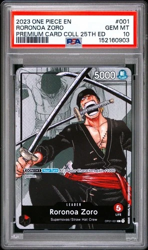 One Piece En Roronoa Zoro Premium Card Collection 25th Edition OP01-001 PSA 10