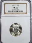 1953-S Washington Quarter NGC Graded MS66