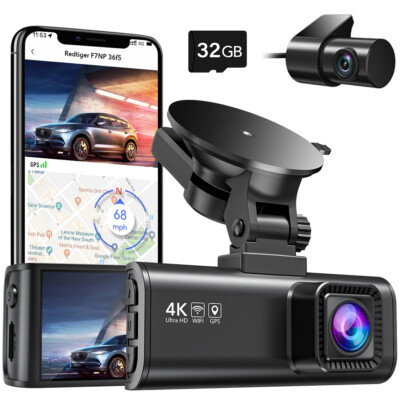 REDTIGER 4K Dash Camera Front and Rear Dash Cam Built-In WiFi & GPS Parking Mode