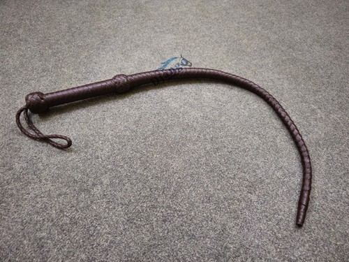 Top Cowhide Leather Set 4 Feet Bullwhip 31'' Kinky Whip & 9 Tails Stingy Flogger - Picture 15 of 26