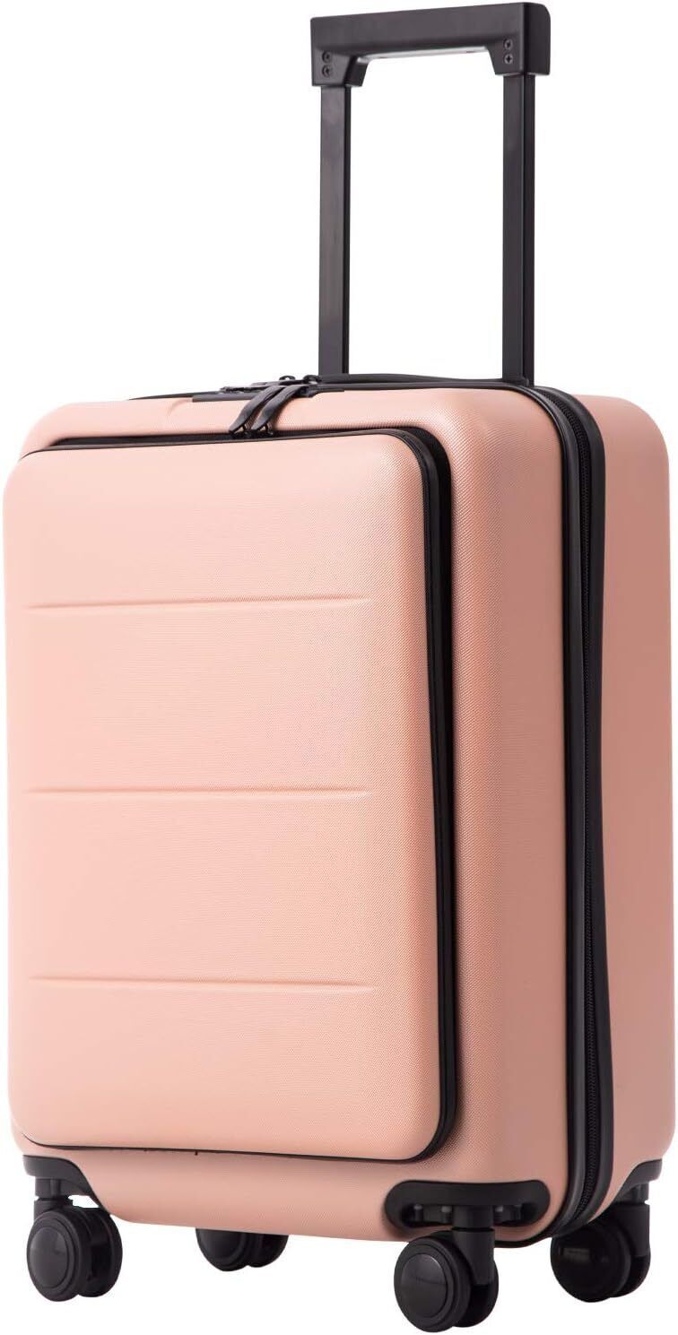 Pink 20in ABS+PC Spinner Carry-On Luggage Trolley Suitcase-image