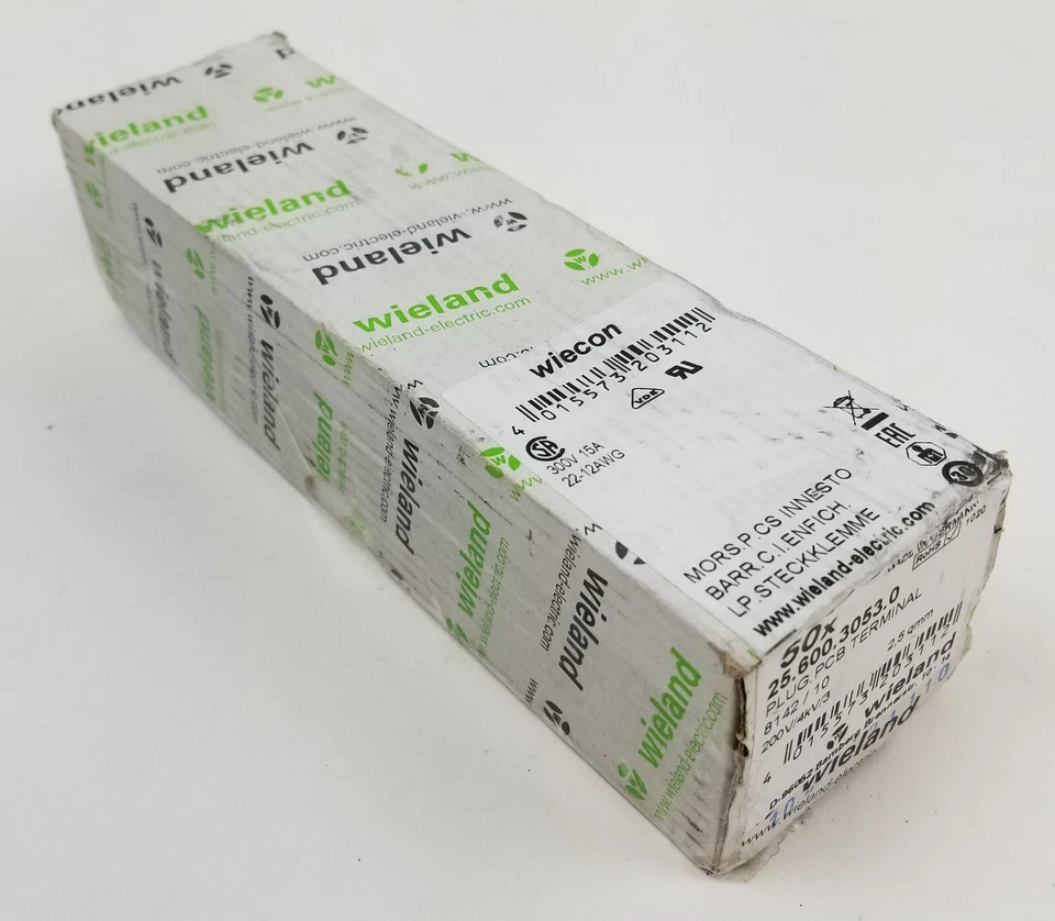 50 Wieland 25.600.3053.0 Terminal Block 10 Position Pluggable 5mm 22-12 AWG NEW - Image 3 of 4
