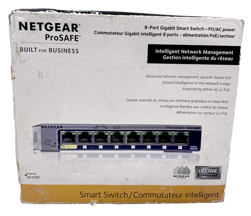 NETGEAR ProSafe GS108Tv2 8-Port Gigabit Ethernet Smart Switch 1 PD Port NEW - Picture 2 of 10