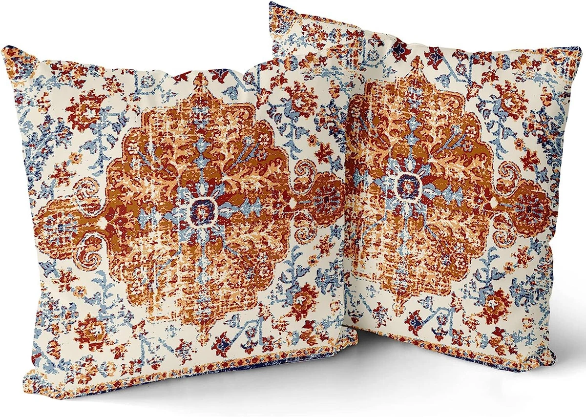Blue and cheap rust pillows