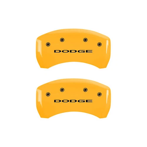 2012-2014 "Dodge" Avenger Front + Rear Yellow MGP Brake Disc Caliper Covers 4pc - Image 3 of 4