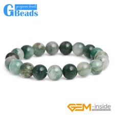 Green Africa Green Chalcedony Round Beaded Stretch Bracelet 7 Natural Gemstone