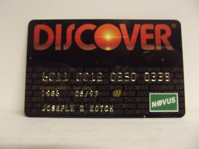 Discover Novus Visa Mastercard クレジットカード Vintage, Discover Credit Card, Exp 1997, No Signature, Near