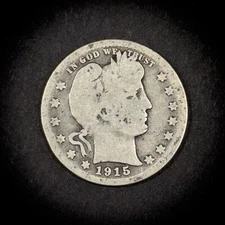 1915-S BARBER QUARTER DOLLAR CIRCULATED GOOD CONDITION SILVER BETTER DATE (Q42)