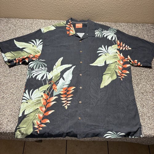 Tommy Bahama Hemd Herren 2XT Tall Floral Seide Hawaii Aloha Floral