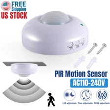 AC110-240V Infrared PIR Motion Induction Sensor Switch For LED Ceiling Light US