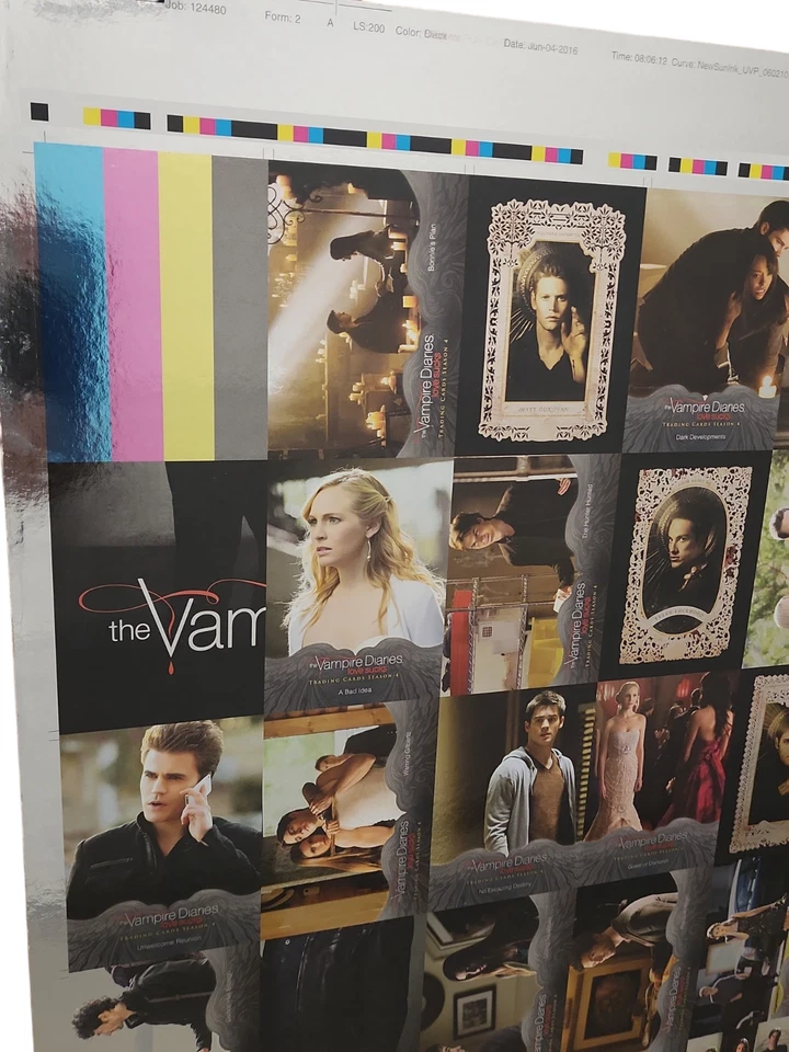 Rare Uncut Sheet of 2016 Cryptozoic Vampire Diaries Season 4 Foil Cards 28"x41" - Image 4 of 4