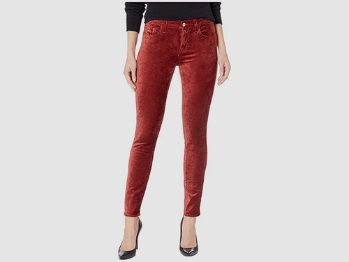 High-Rise Skinny Velvet Jeans Size 