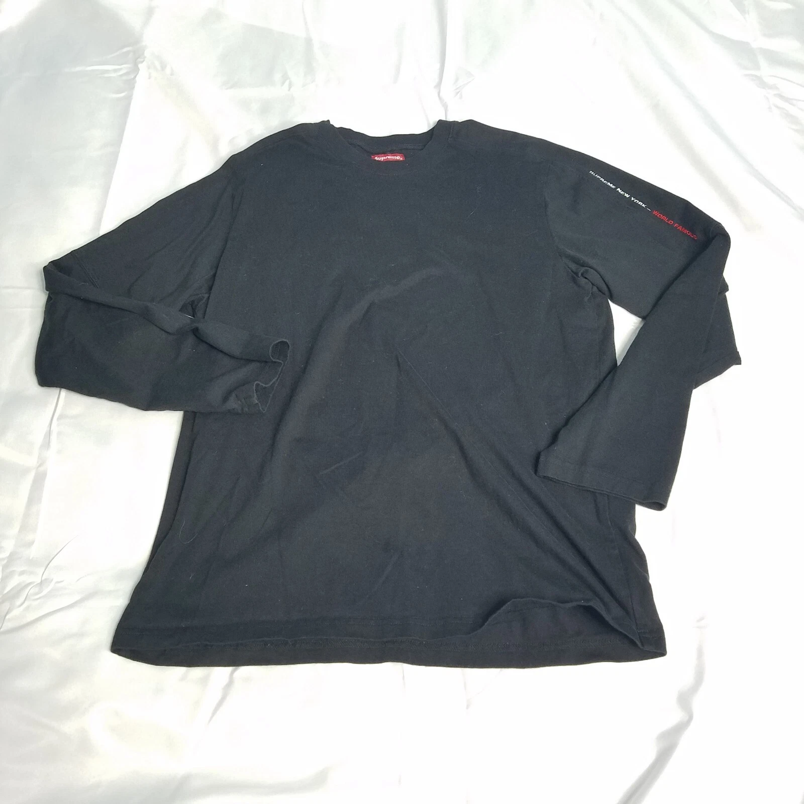 T shirt à manches longues noir Supreme taille M 