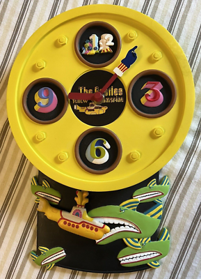 Beatles RARE 1999 Yellow Submarine Pendulum Clock Subafilms Ltd