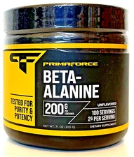 Primaforce Beta-Alanine Unflavored 200 g, 100 Servings, GMP Quality Assured 4/26