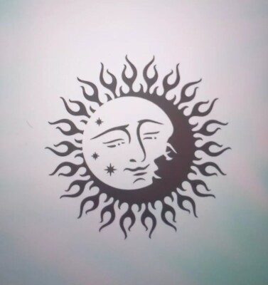 A4 SONNE & MOND Wiederverwendbare Schablone Airbrush Basteln Malen usw. Neu 