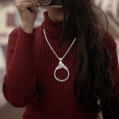 Magnifying Glass Pendant Jewelry Loupe Magnifier Pendant Magnifying Necklace - Picture 7 of 12