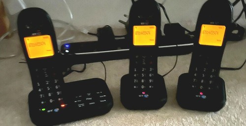 BT 3920 Digital Cordless Phones With Answering Machine Trio All Tested In Black - Zdjęcie 2 z 10