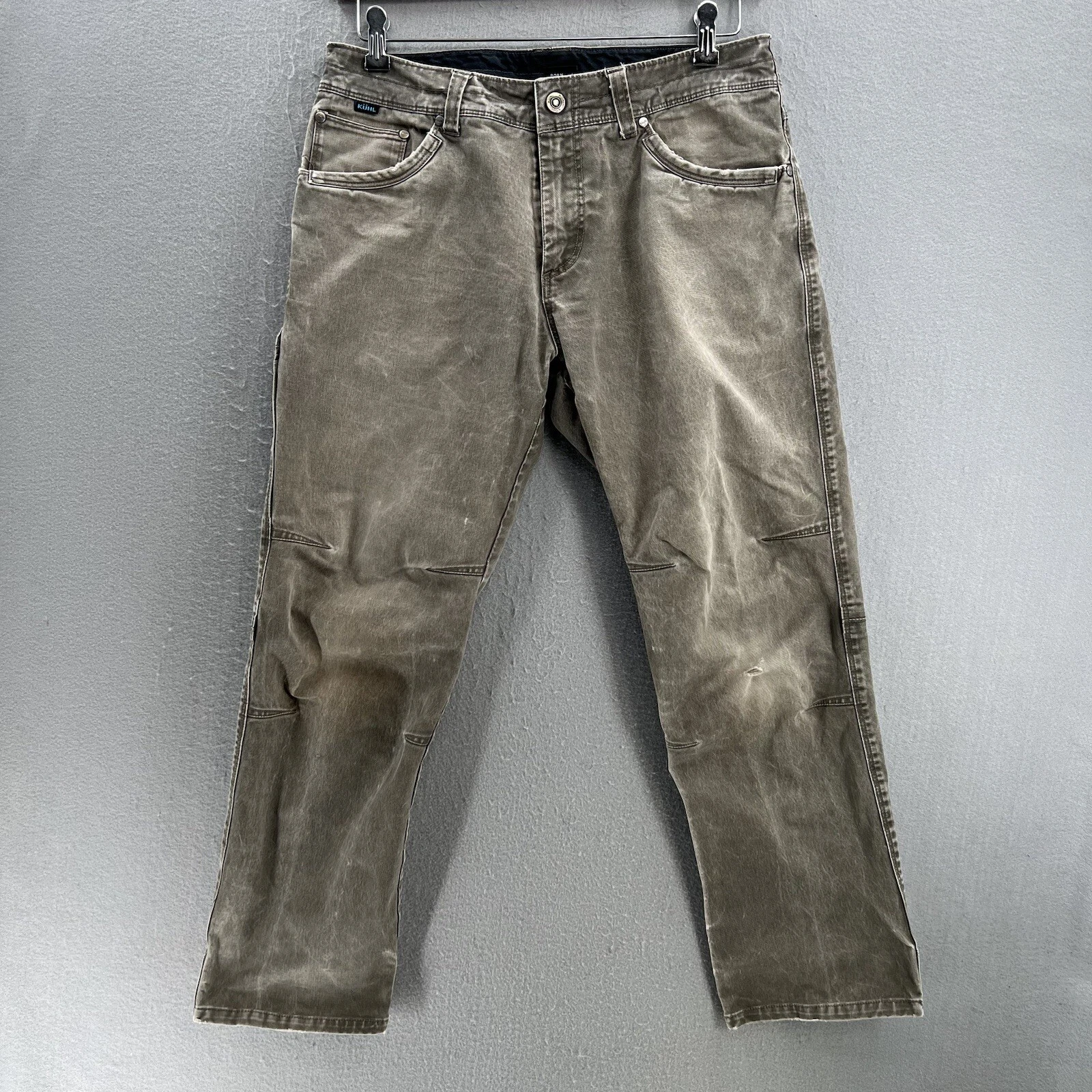 Kuhn RYDR Pants Mens 33x30 Green Vintage Patina Dye Hiking Outdoor Casual