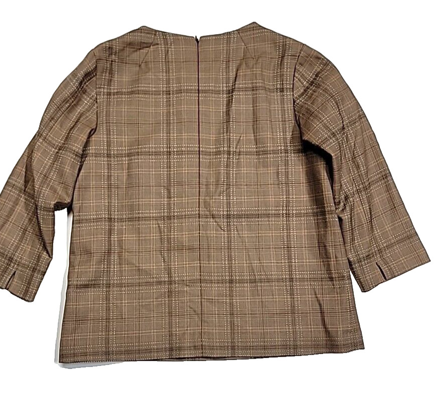 Pendleton Lined Wool Blend Brown Pullover Checkbo… - image 10