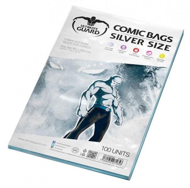 Ultimate Guard pack 100 pochettes comics Silver Size 181x268 mm comic bags 71656