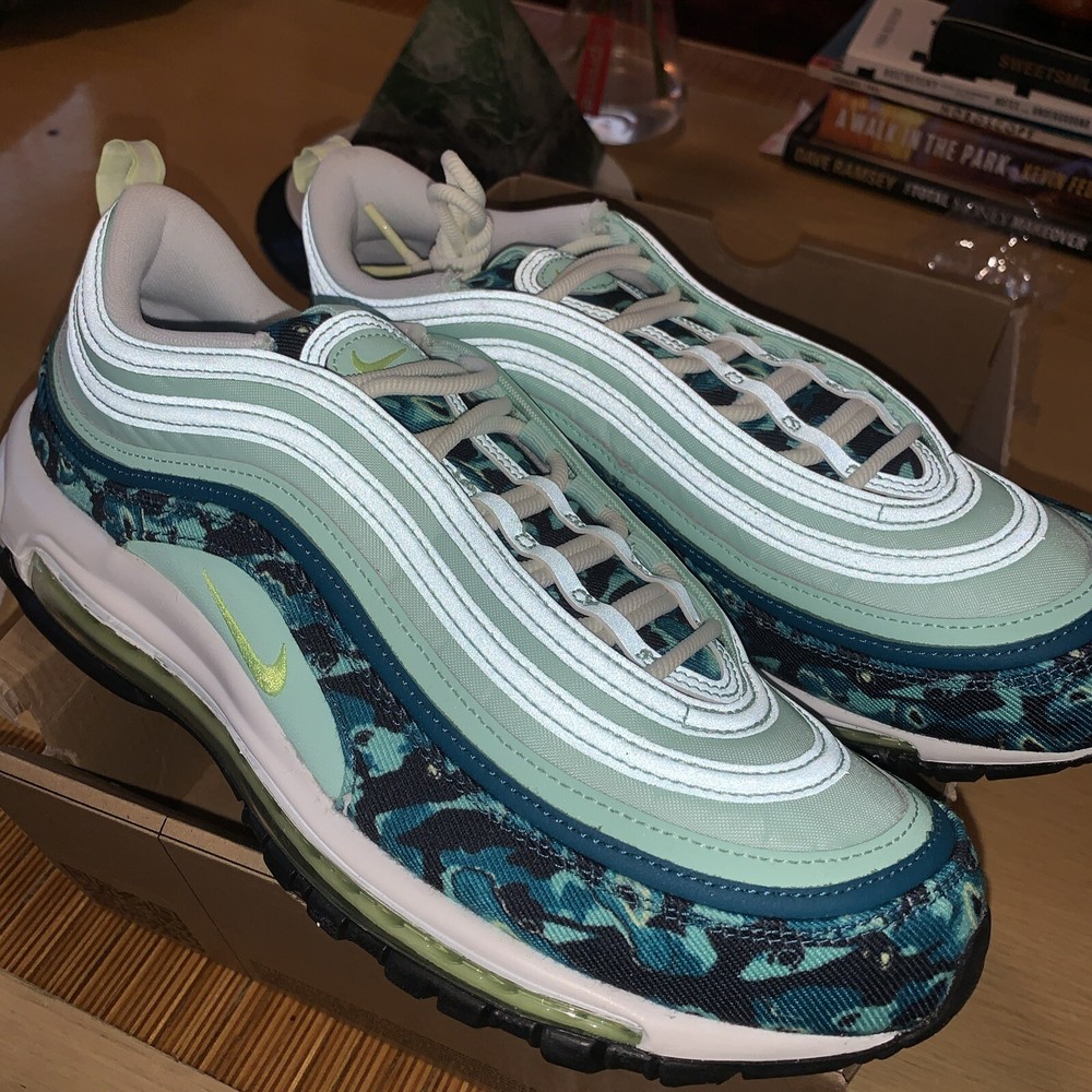 Nike Air Max 97 Moth Camo W in Mint Foam Volt - Women's 12 Men's 10.5