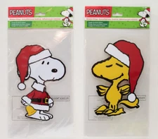 Peanuts Christmas Gel Window Jelz Clings Two Sides Snoopy & Woodstock 2011